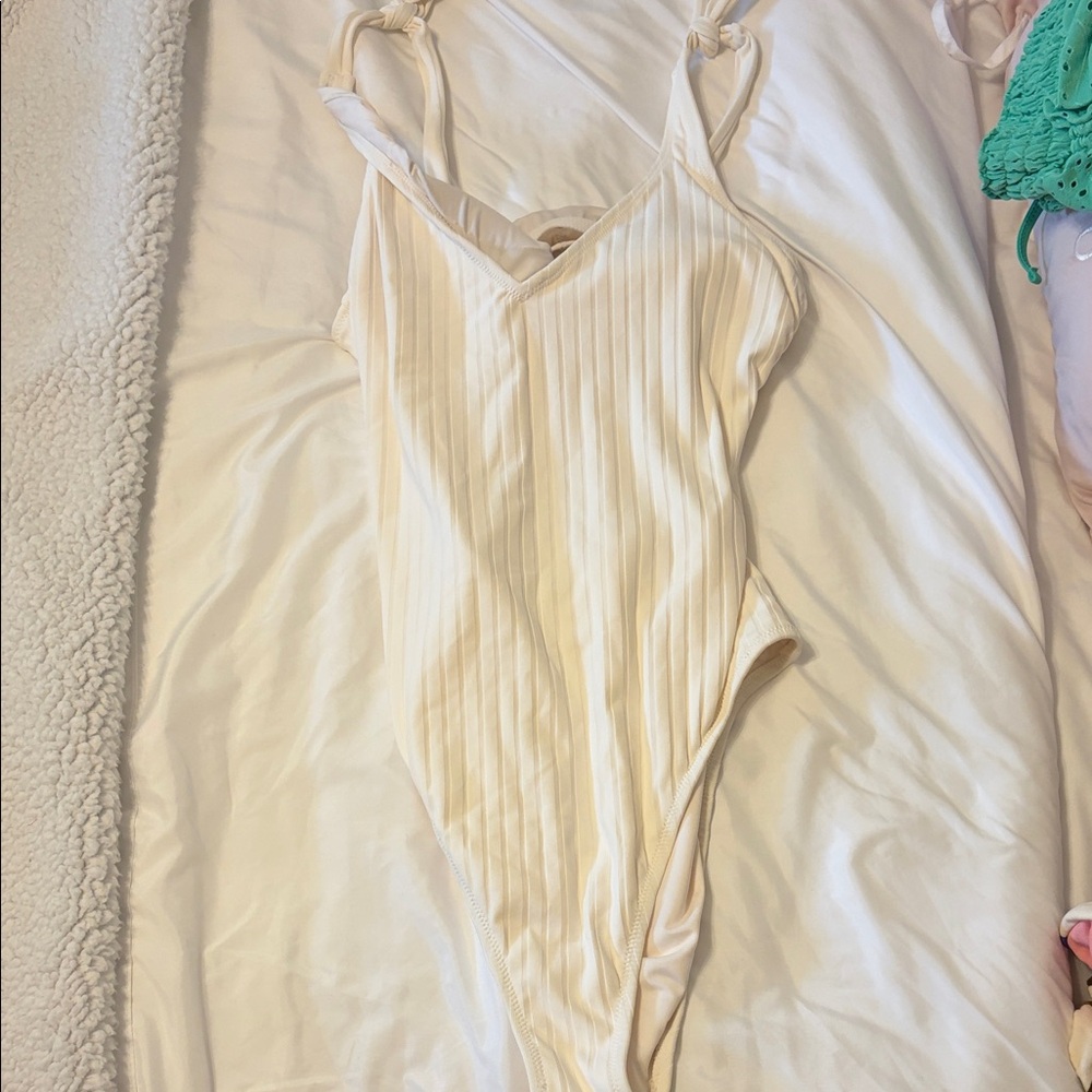 Shade & Shore Cream One Piece Swimsuit